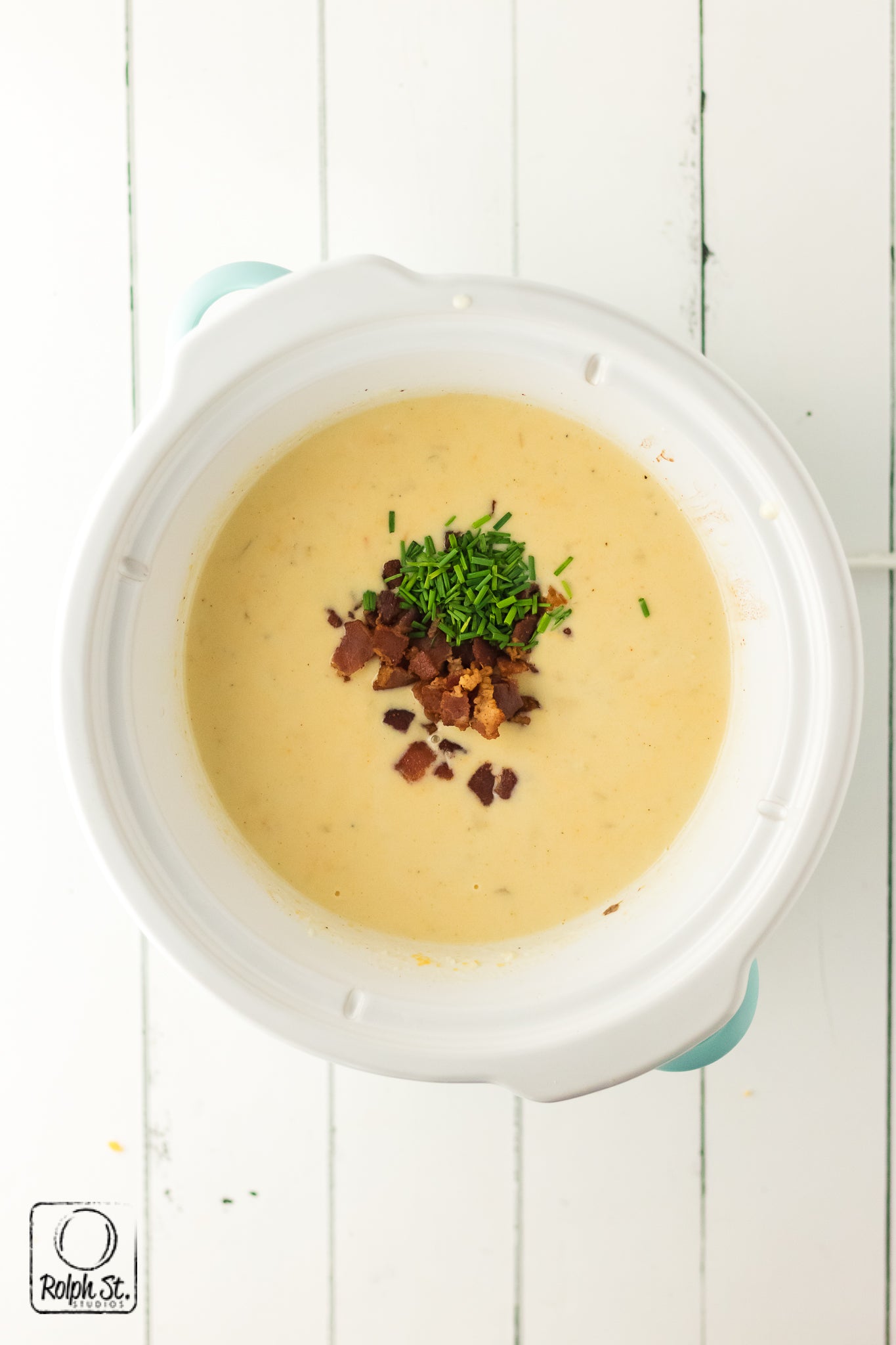Exclusive Slow Cooker Loaded Potato Soup