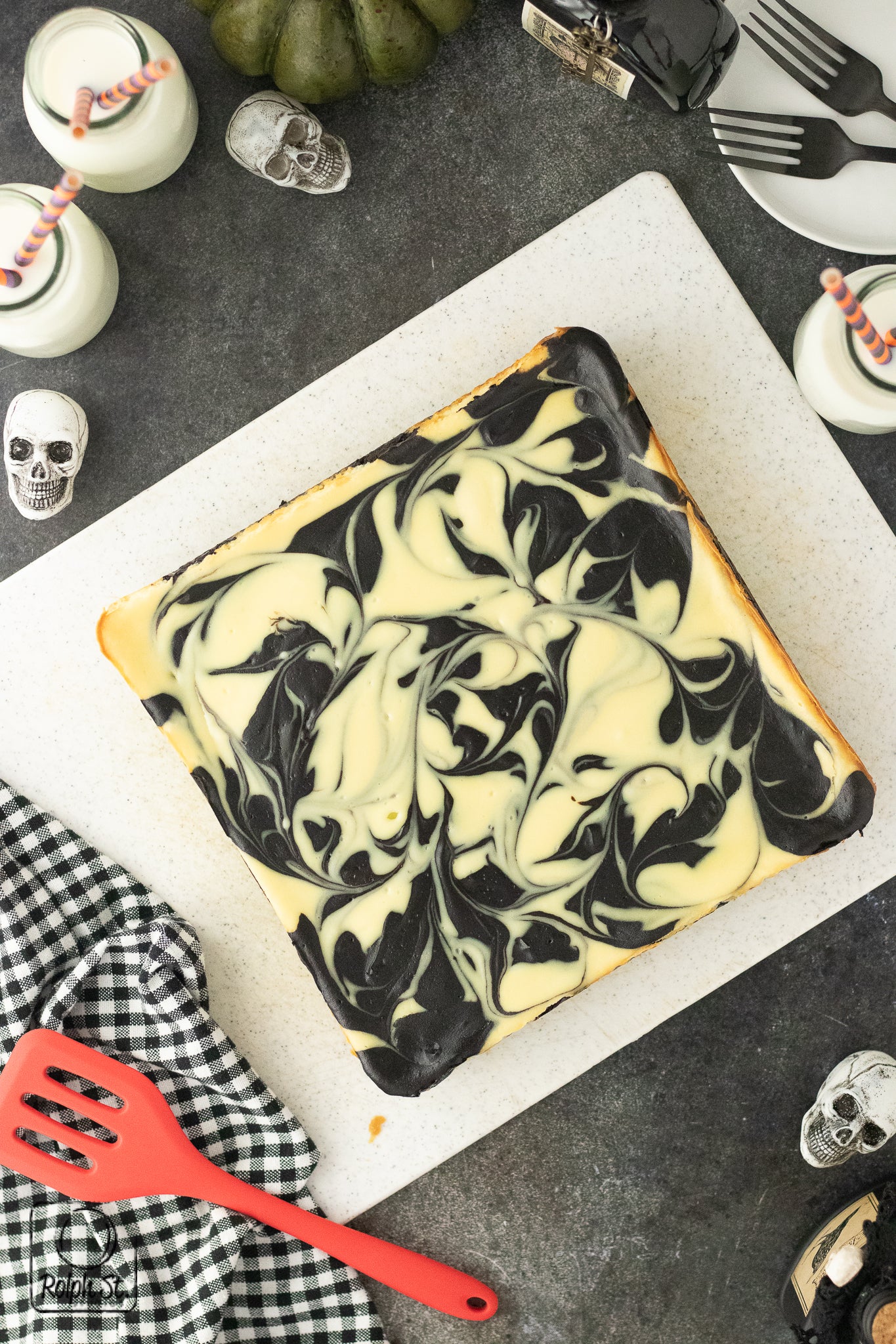 Exclusive Black Velvet Swirl Cheesecake Bars
