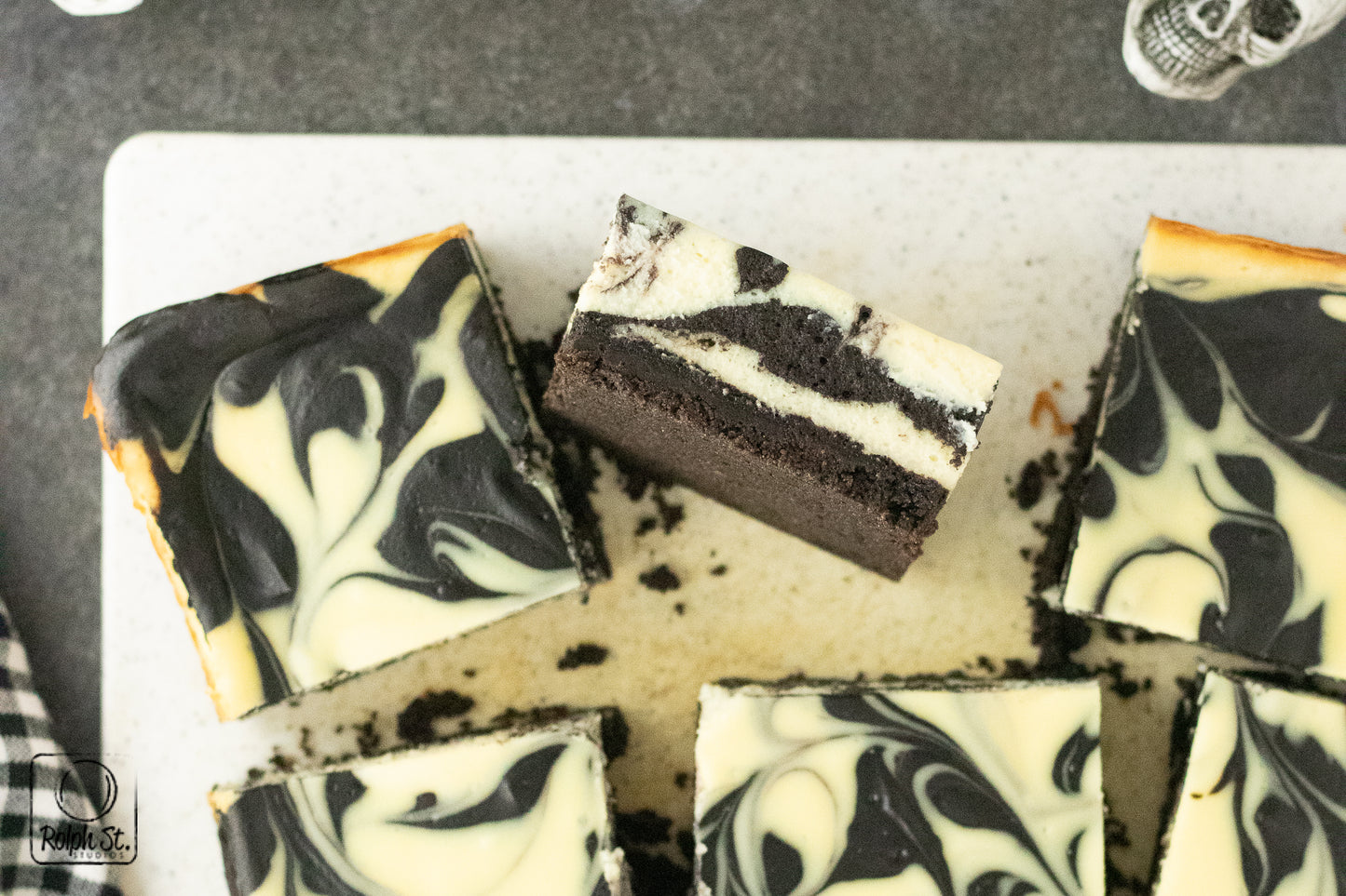 Exclusive Black Velvet Swirl Cheesecake Bars