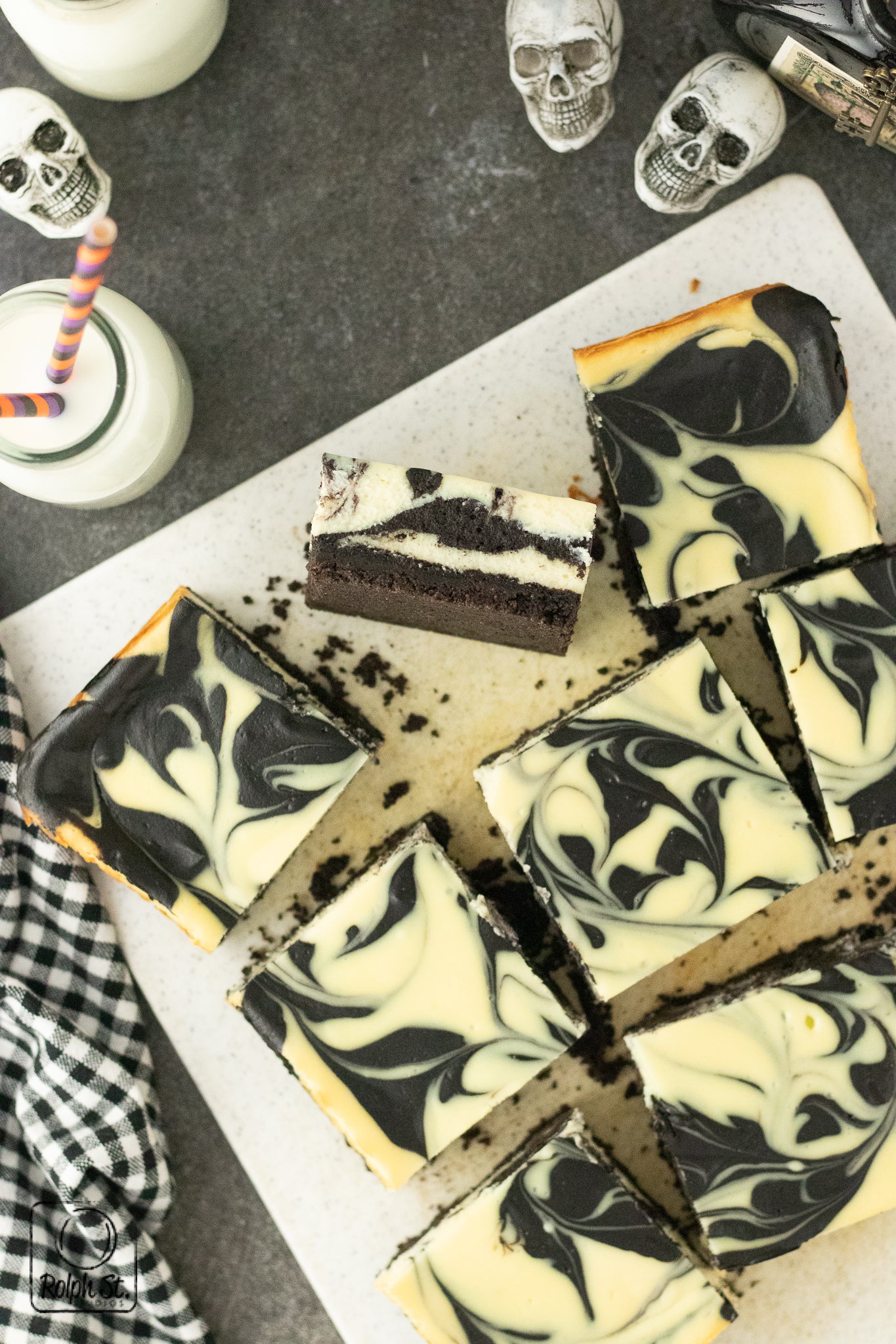 Exclusive Black Velvet Swirl Cheesecake Bars