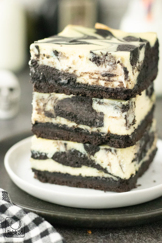 Exclusive Black Velvet Swirl Cheesecake Bars