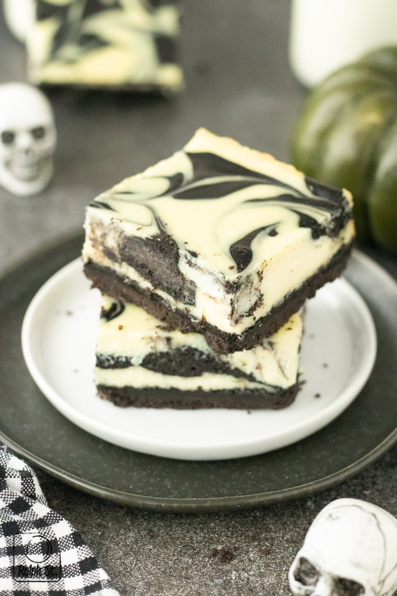 Exclusive Black Velvet Swirl Cheesecake Bars