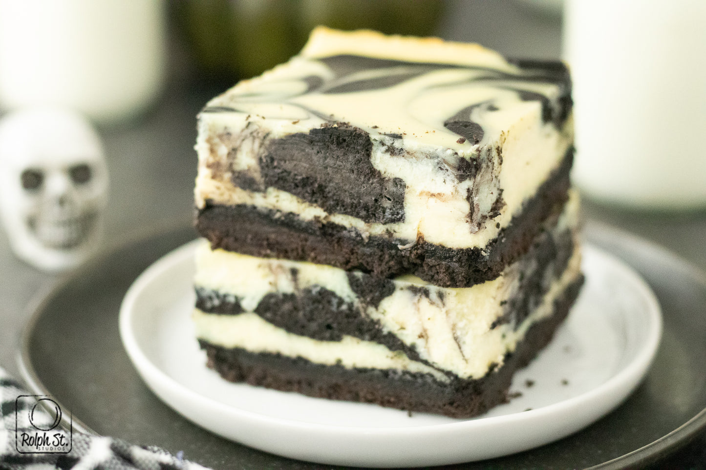 Exclusive Black Velvet Swirl Cheesecake Bars