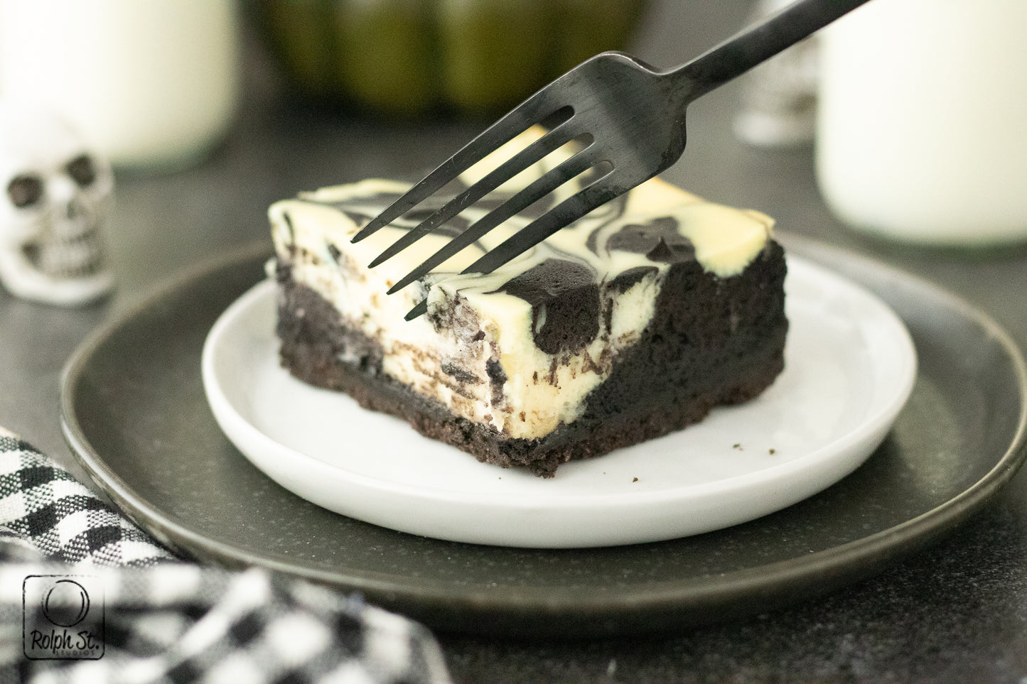 Exclusive Black Velvet Swirl Cheesecake Bars