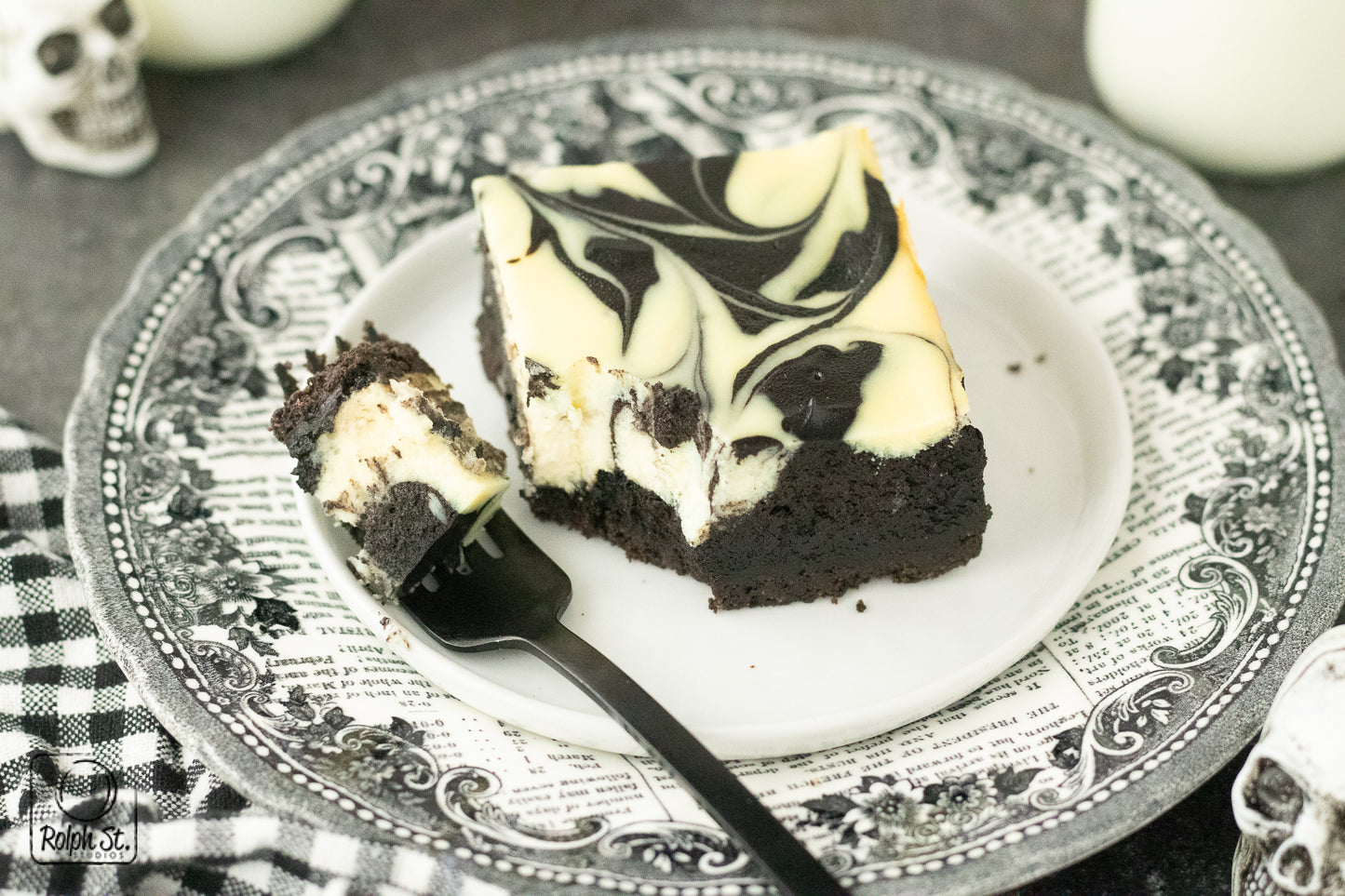 Exclusive Black Velvet Swirl Cheesecake Bars