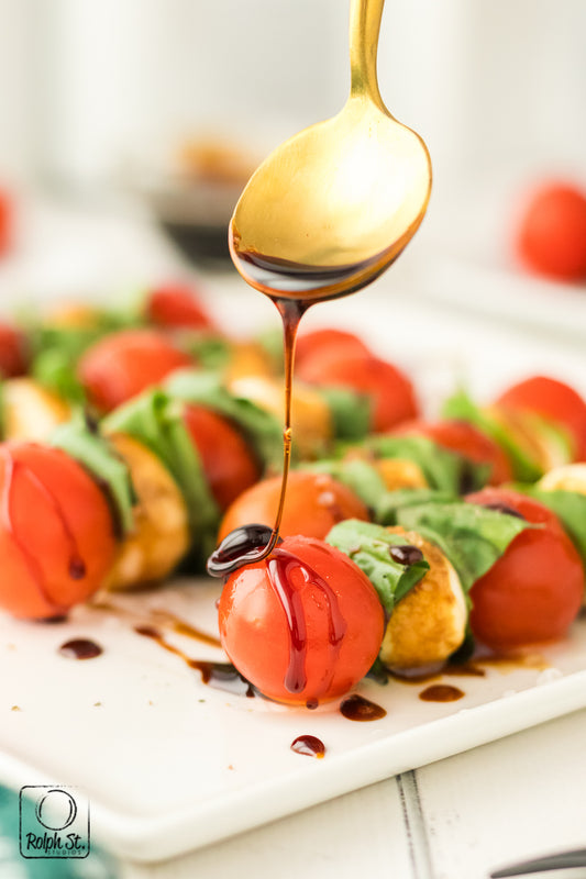 Mini Exclusive Caprese Skewers with Balsamic Glaze