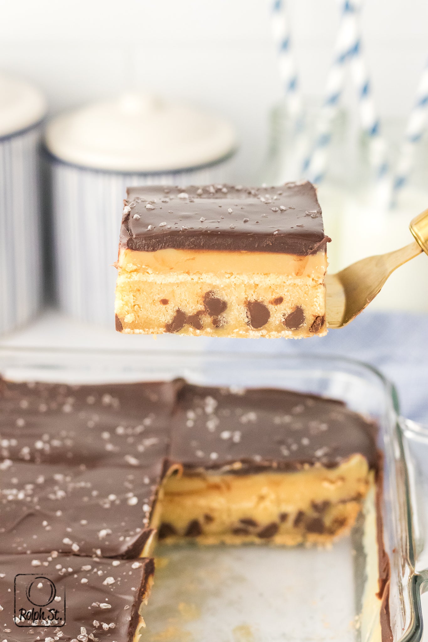 Exclusive Chocolate Chip Millionaire Bars