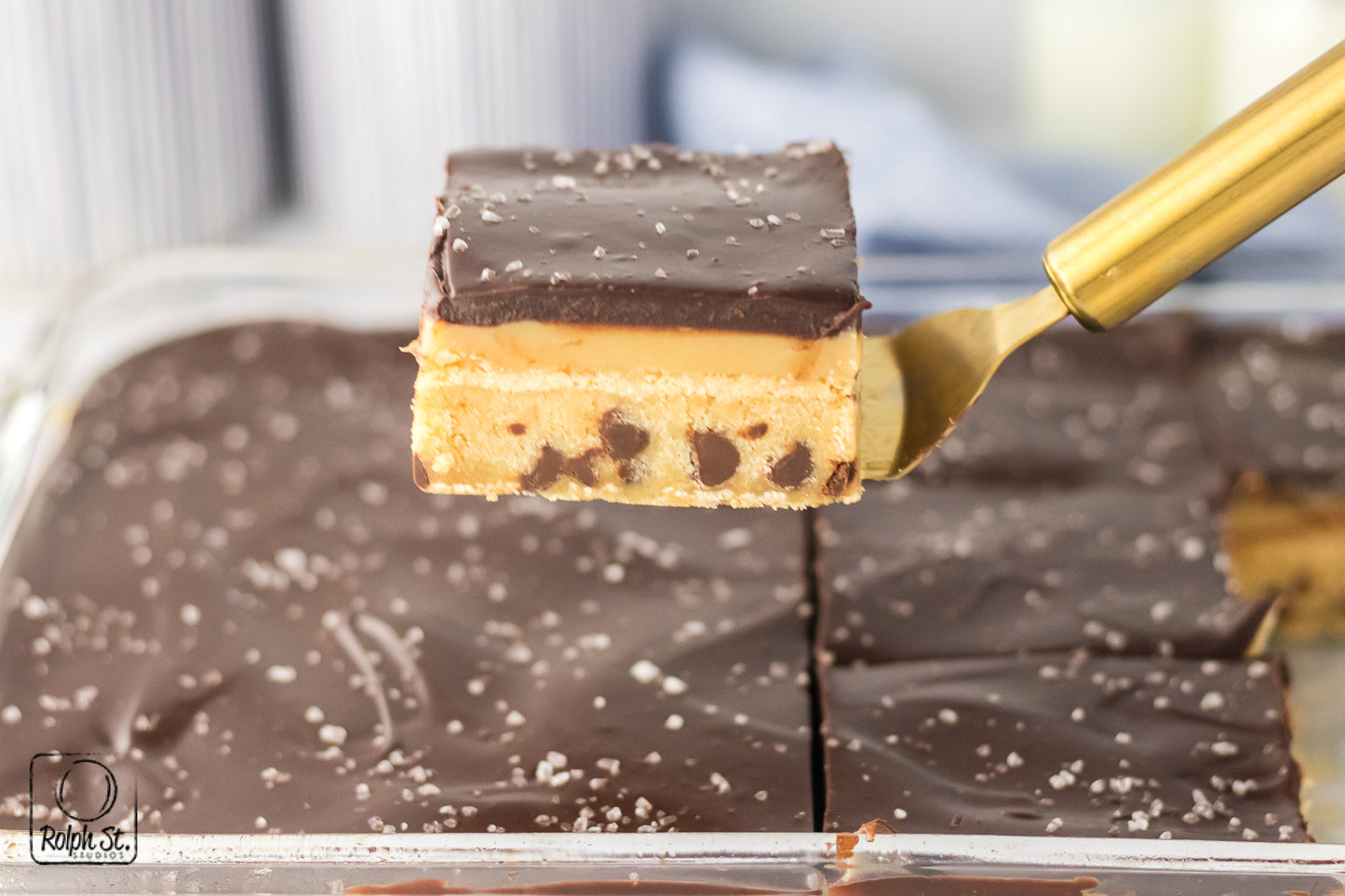 Exclusive Chocolate Chip Millionaire Bars