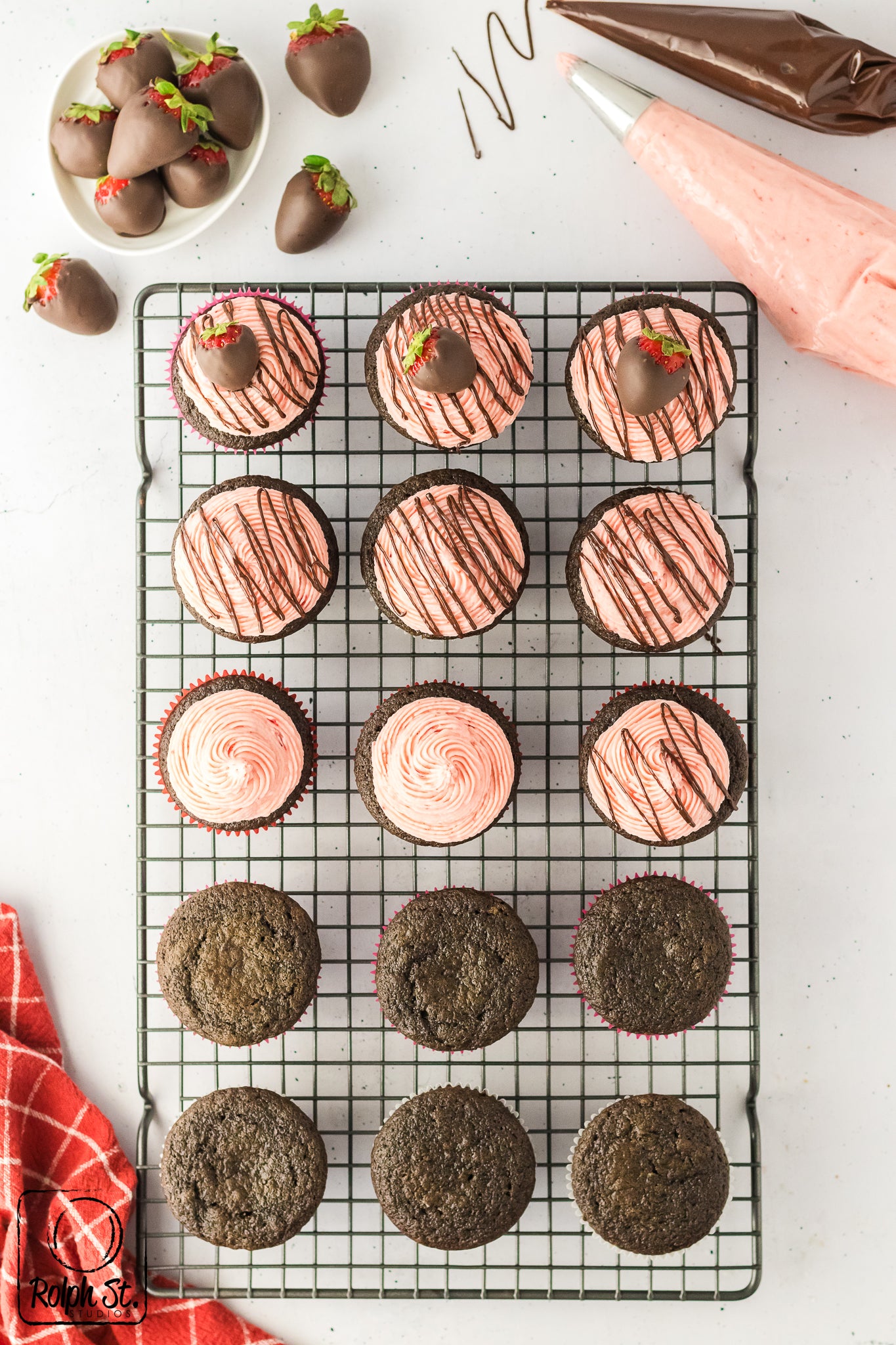 Exclusive Chocolate Dipped Strawberry Cupcakes