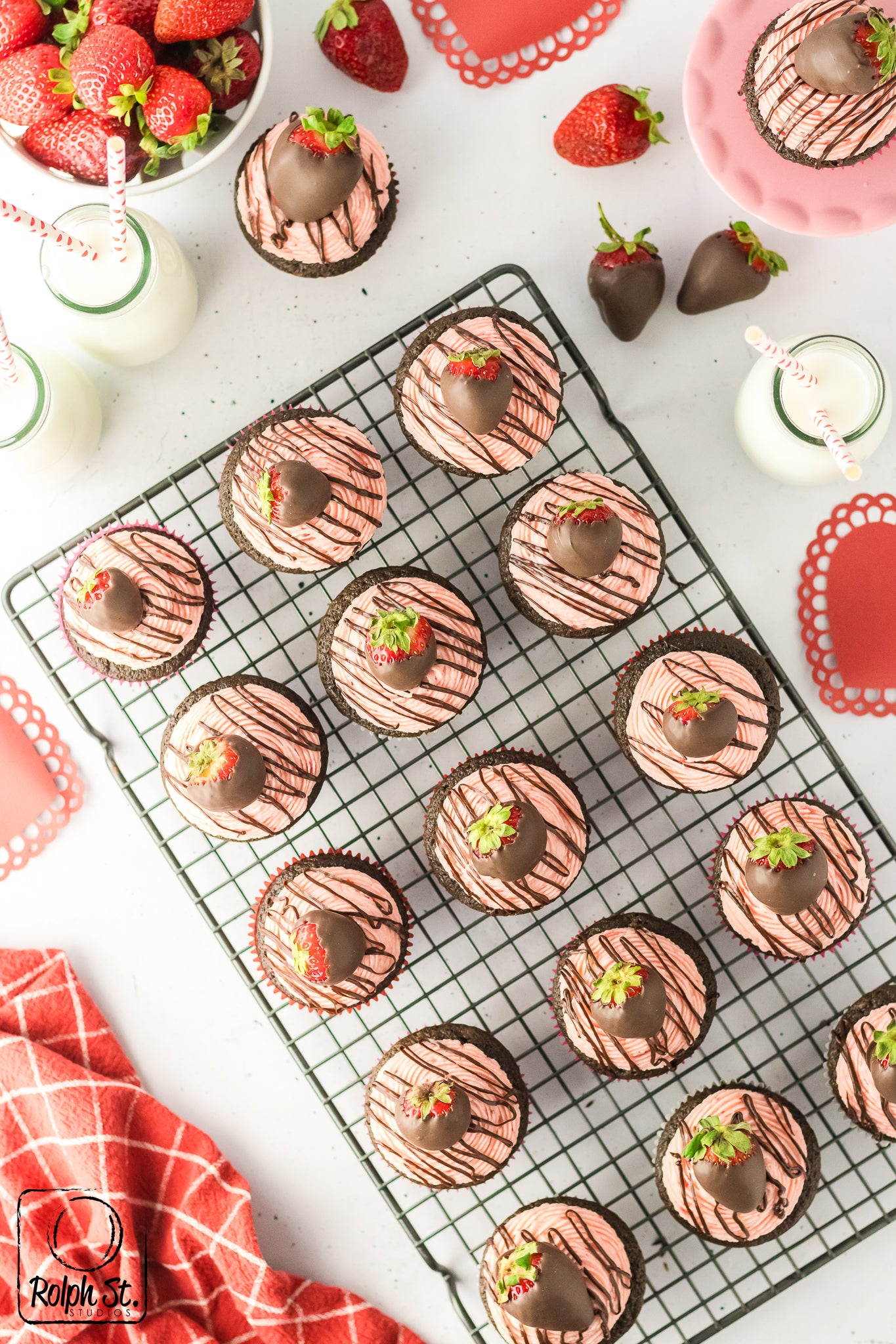 Exclusive Chocolate Dipped Strawberry Cupcakes