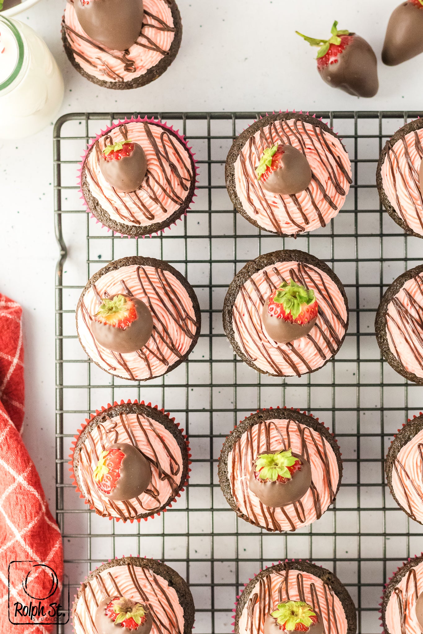 Exclusive Chocolate Dipped Strawberry Cupcakes