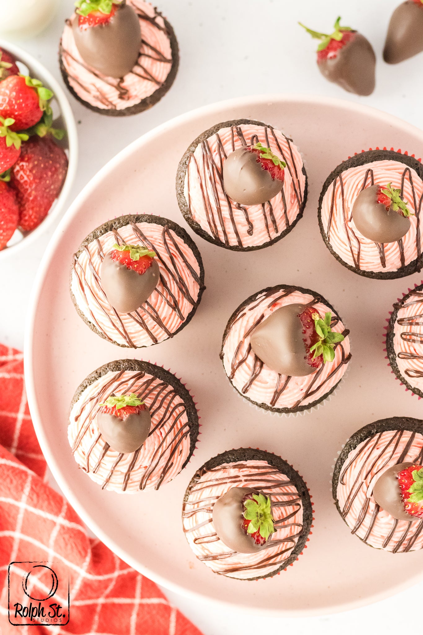 Exclusive Chocolate Dipped Strawberry Cupcakes