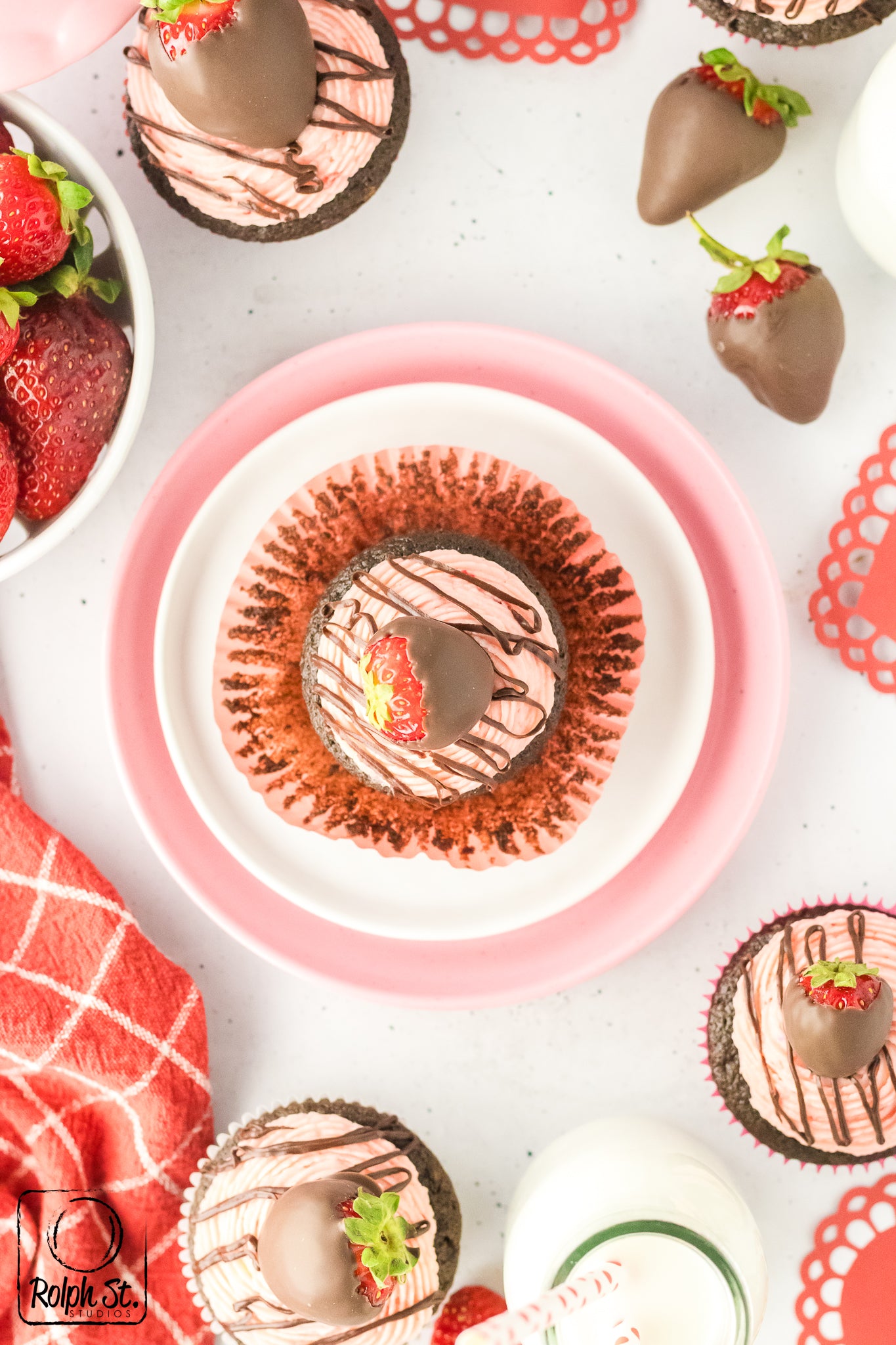 Exclusive Chocolate Dipped Strawberry Cupcakes