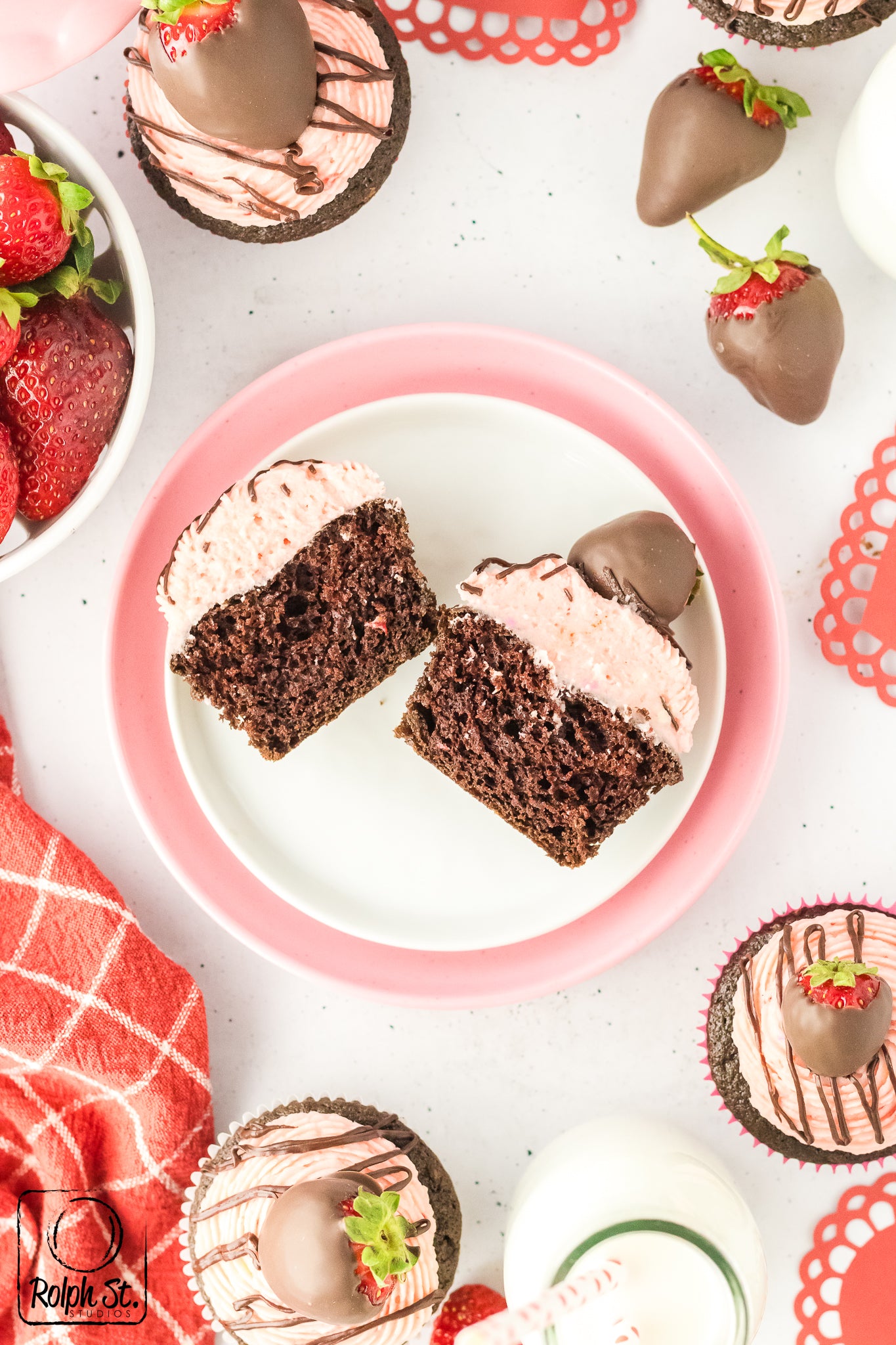 Exclusive Chocolate Dipped Strawberry Cupcakes