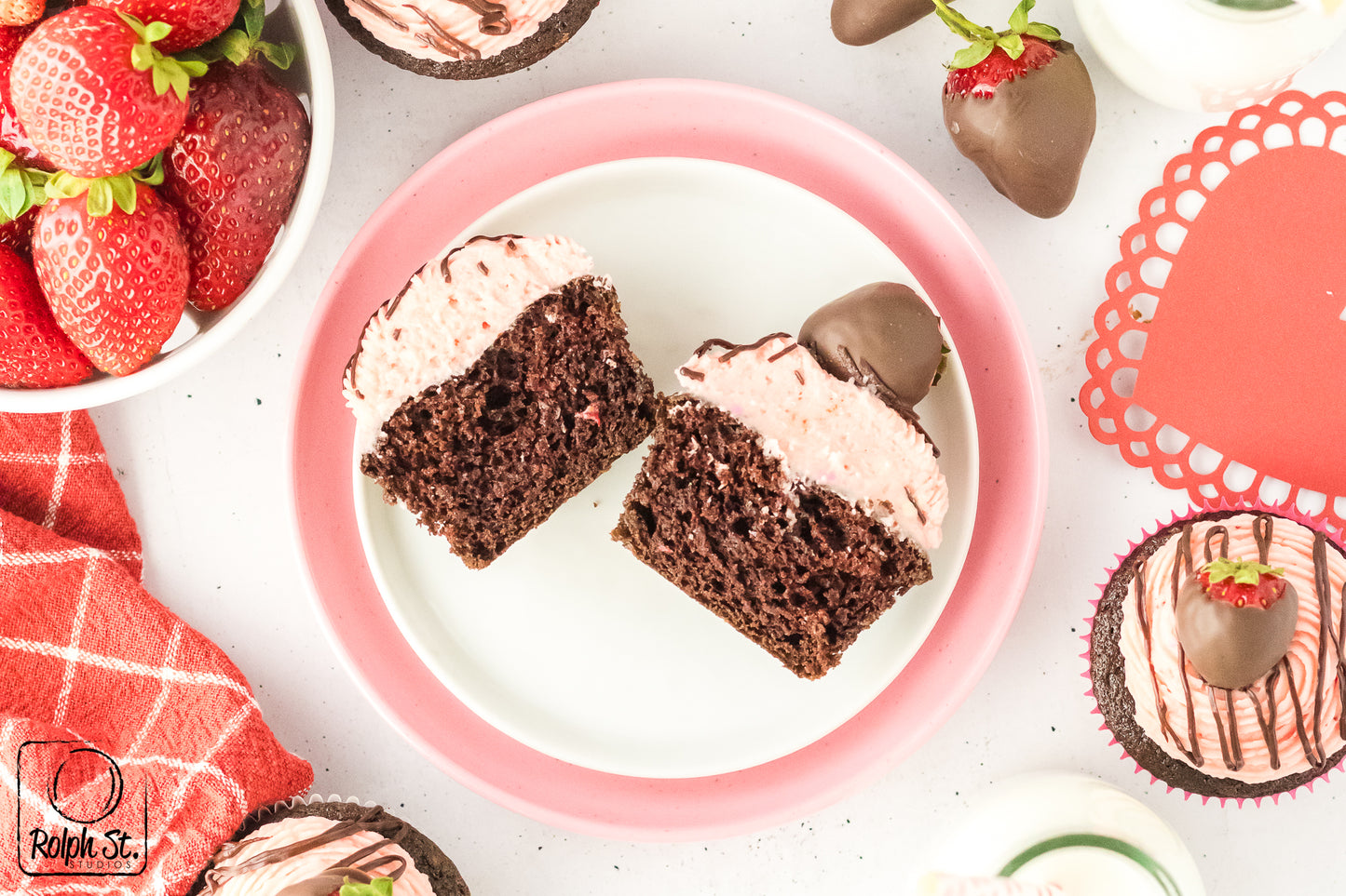 Exclusive Chocolate Dipped Strawberry Cupcakes