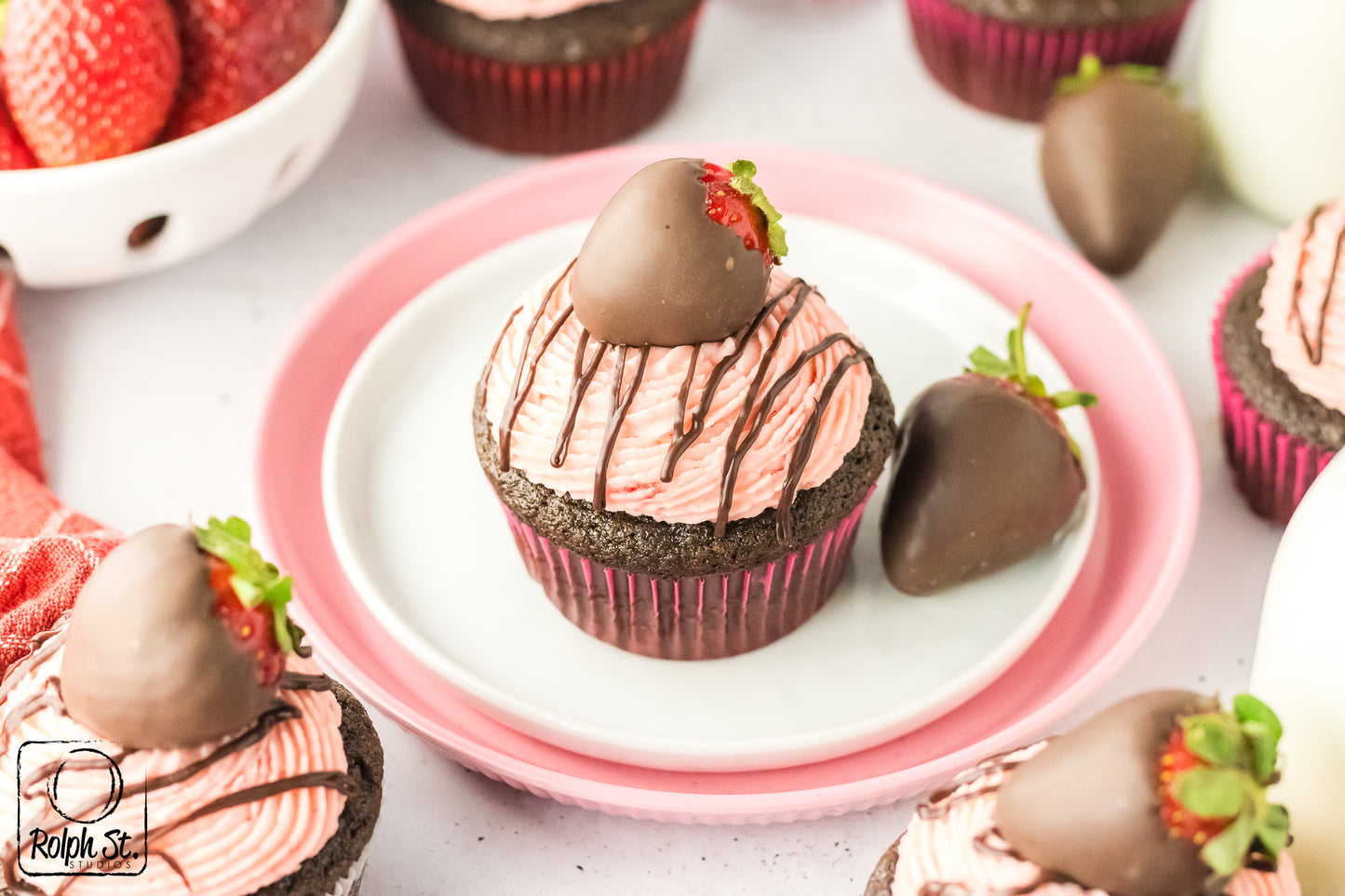 Exclusive Chocolate Dipped Strawberry Cupcakes