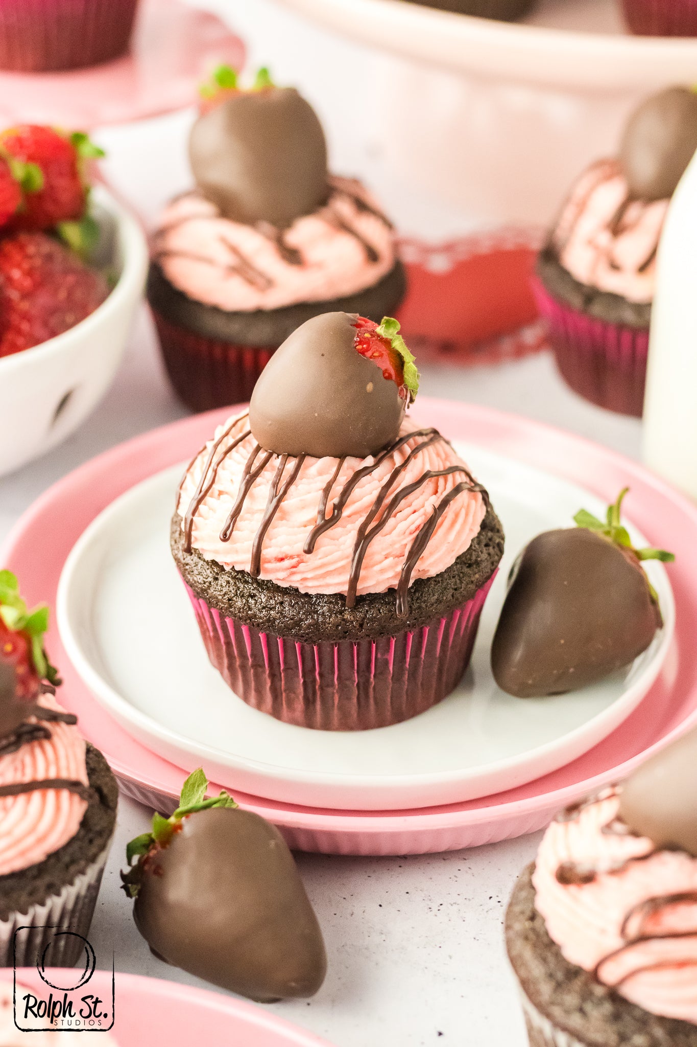 Exclusive Chocolate Dipped Strawberry Cupcakes