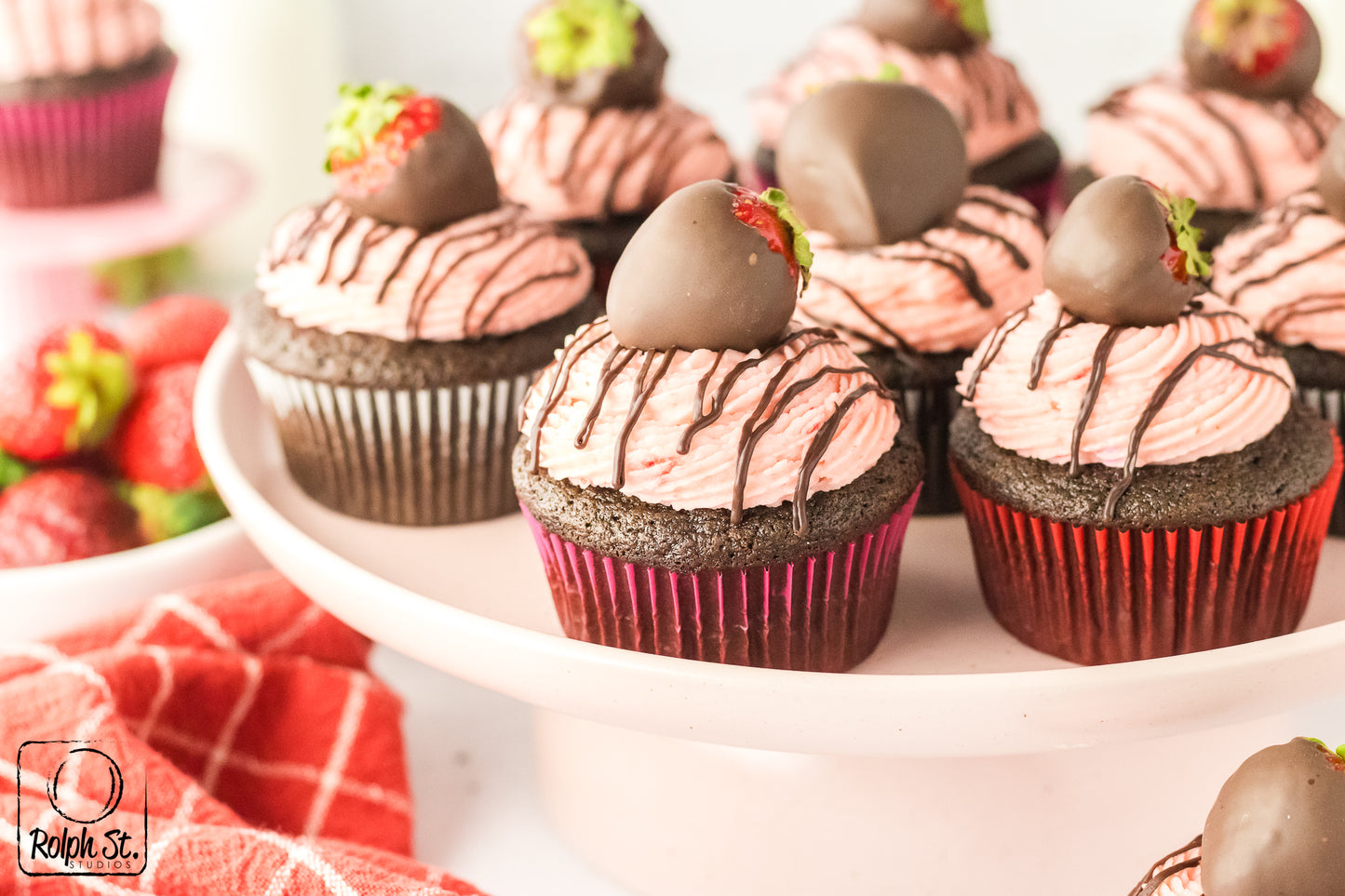 Exclusive Chocolate Dipped Strawberry Cupcakes