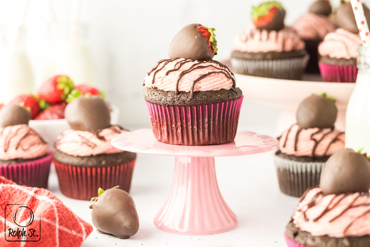 Exclusive Chocolate Dipped Strawberry Cupcakes