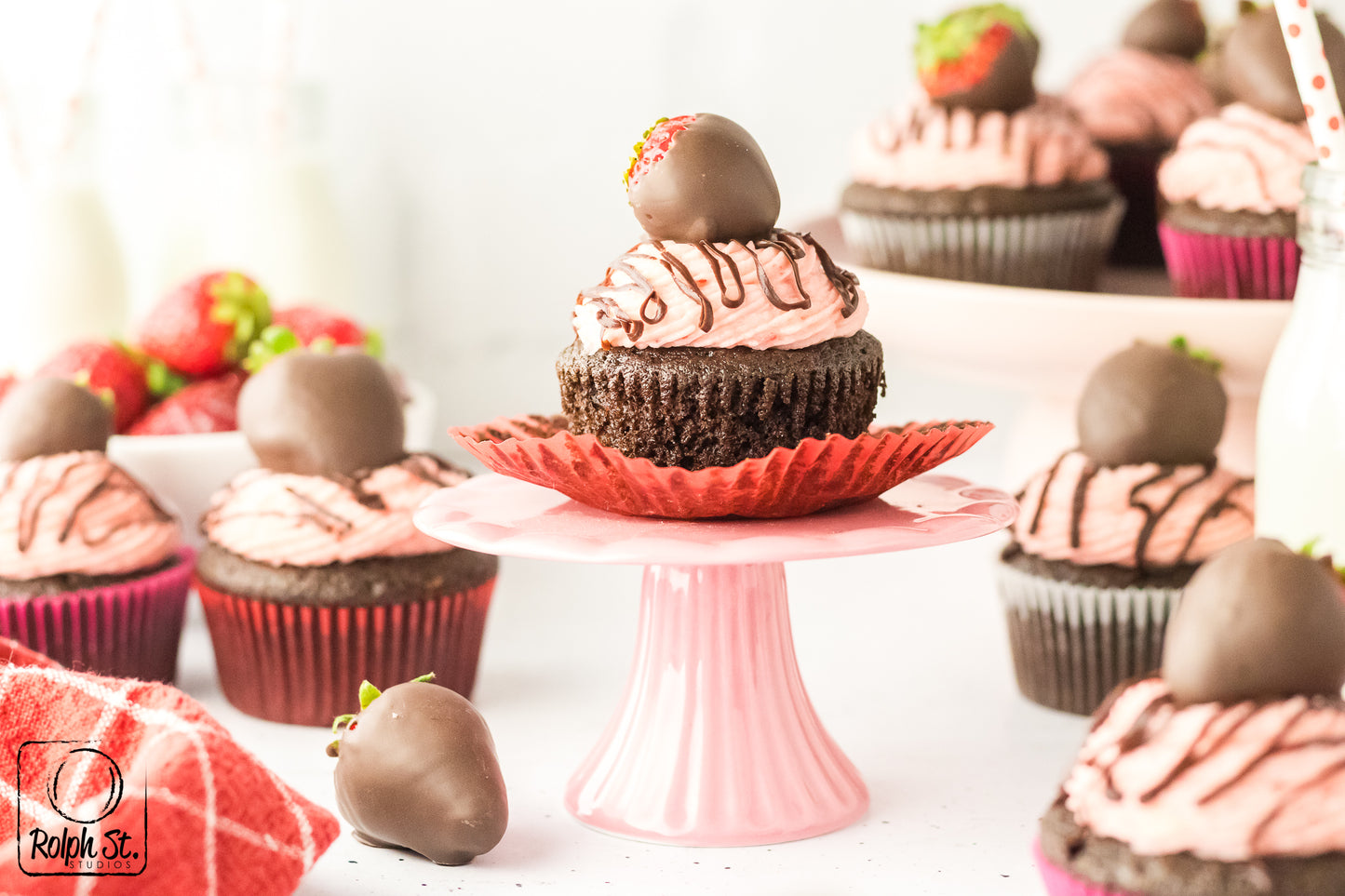 Exclusive Chocolate Dipped Strawberry Cupcakes