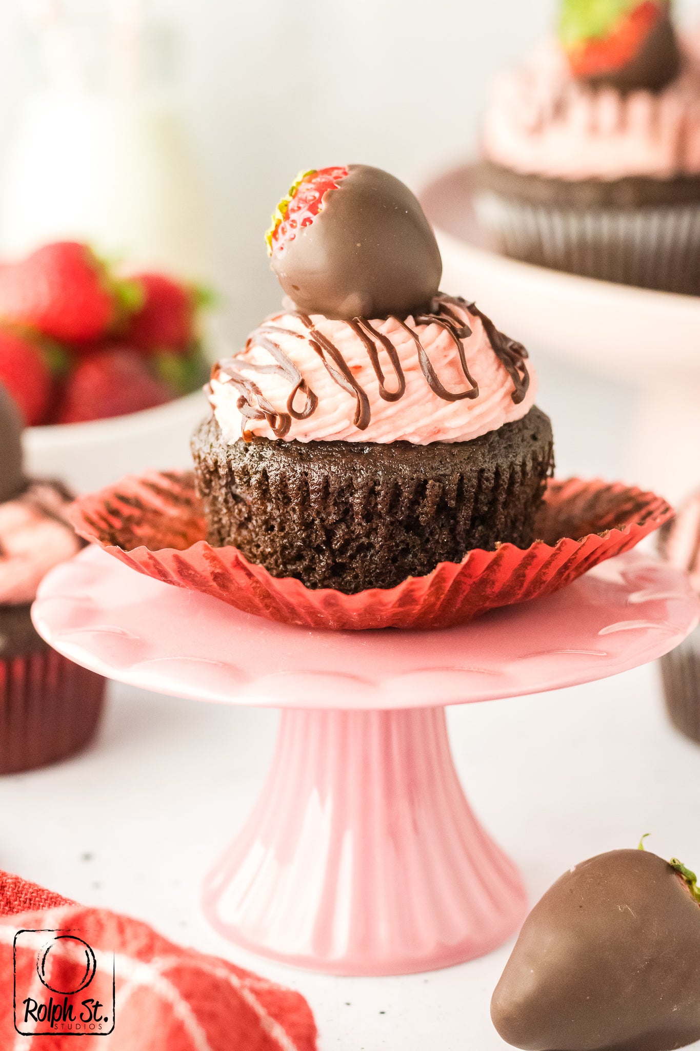 Exclusive Chocolate Dipped Strawberry Cupcakes