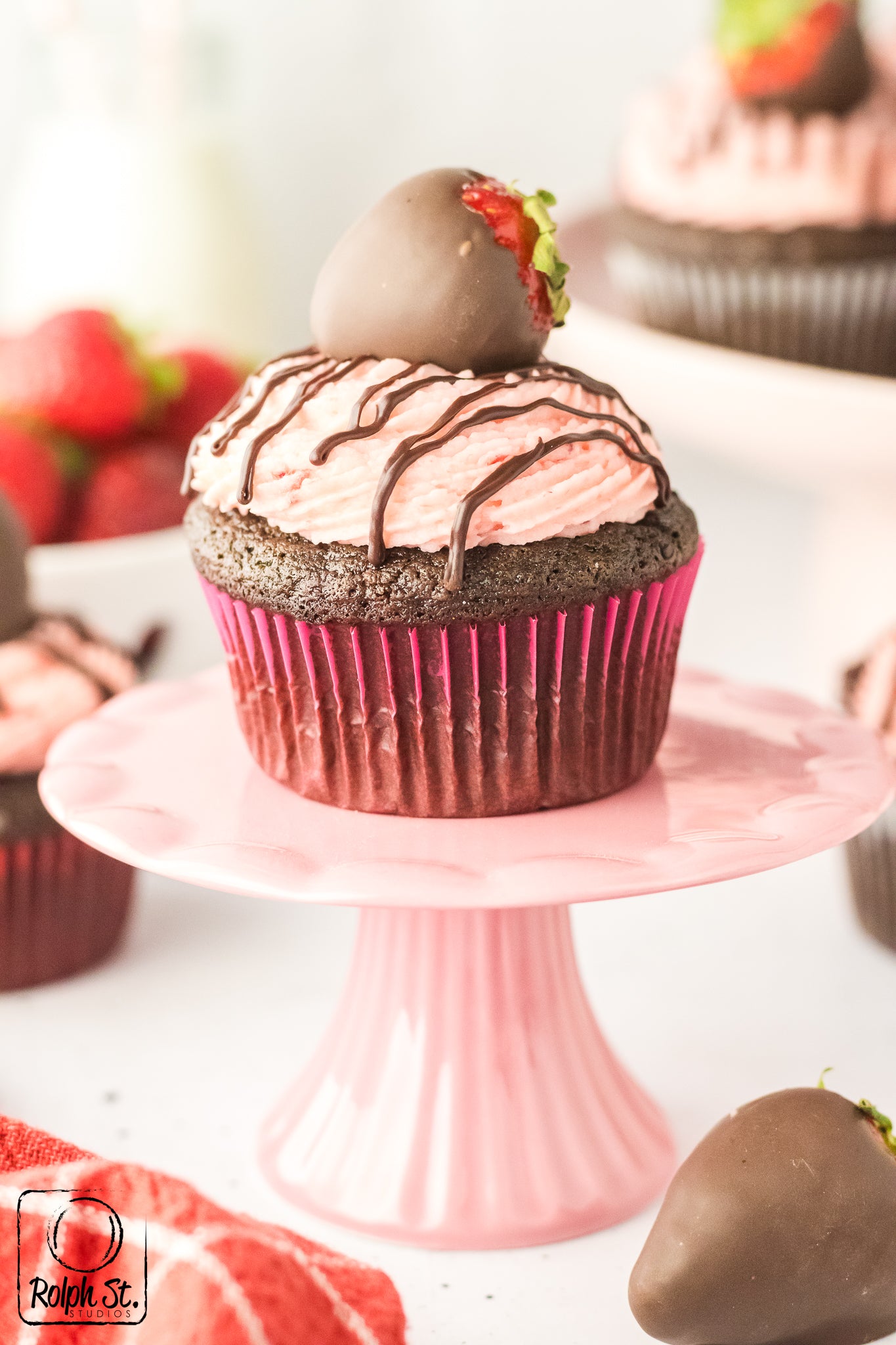 Exclusive Chocolate Dipped Strawberry Cupcakes