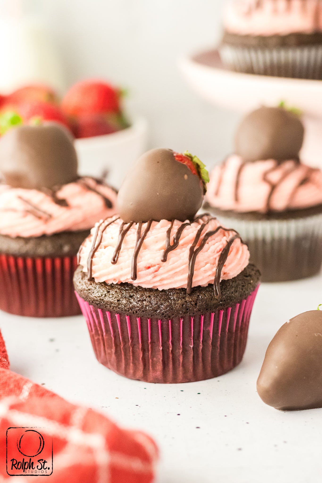 Exclusive Chocolate Dipped Strawberry Cupcakes