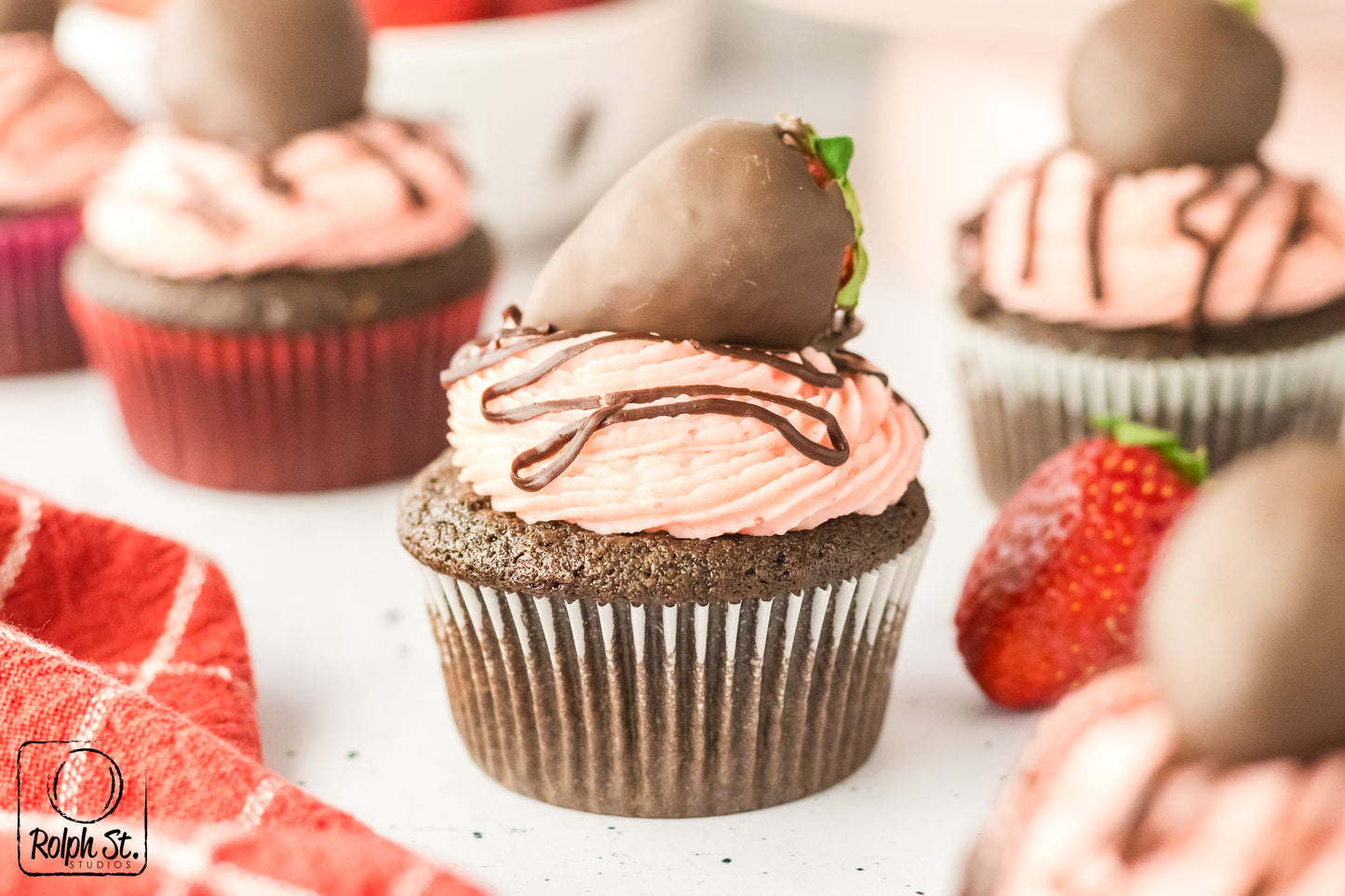 Exclusive Chocolate Dipped Strawberry Cupcakes