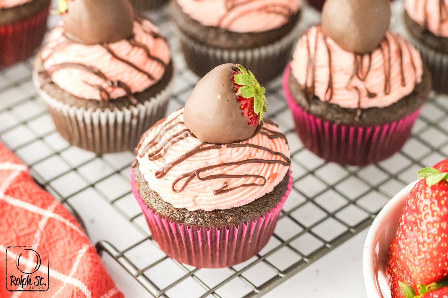 Exclusive Chocolate Dipped Strawberry Cupcakes