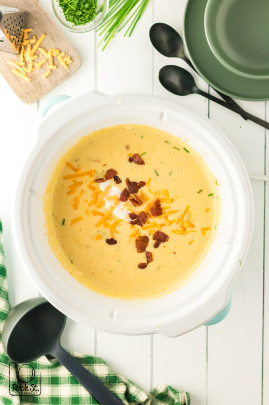 Exclusive Slow Cooker Loaded Potato Soup