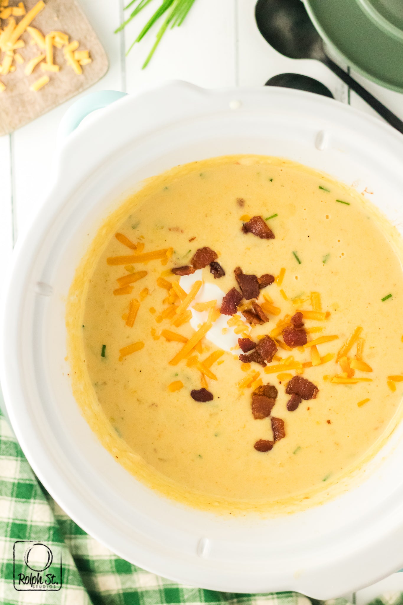 Exclusive Slow Cooker Loaded Potato Soup