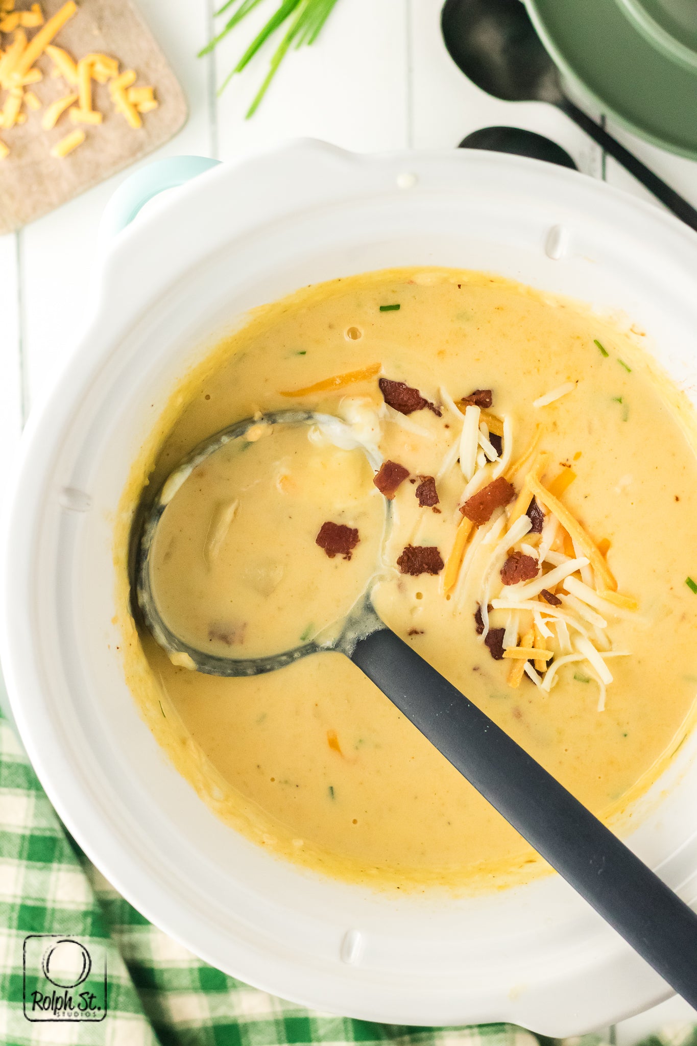 Exclusive Slow Cooker Loaded Potato Soup