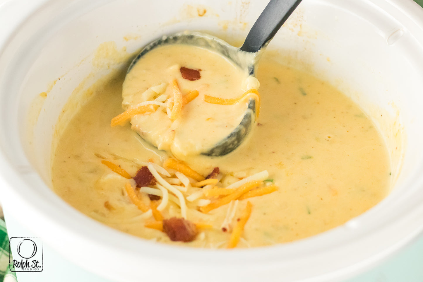 Exclusive Slow Cooker Loaded Potato Soup