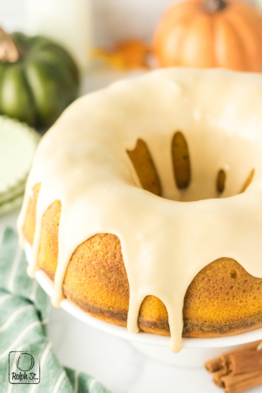 Exclusive Pumpkin Cheesecake Bundt Cake with Maple Glaze