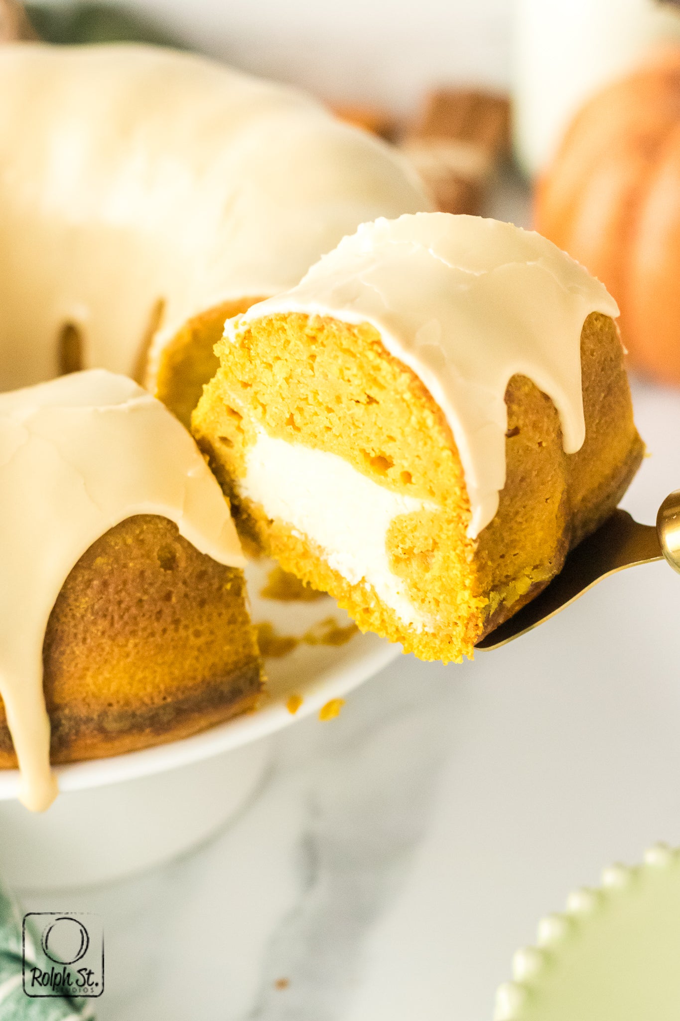 Exclusive Pumpkin Cheesecake Bundt Cake with Maple Glaze
