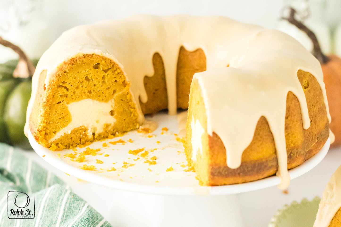 Exclusive Pumpkin Cheesecake Bundt Cake with Maple Glaze