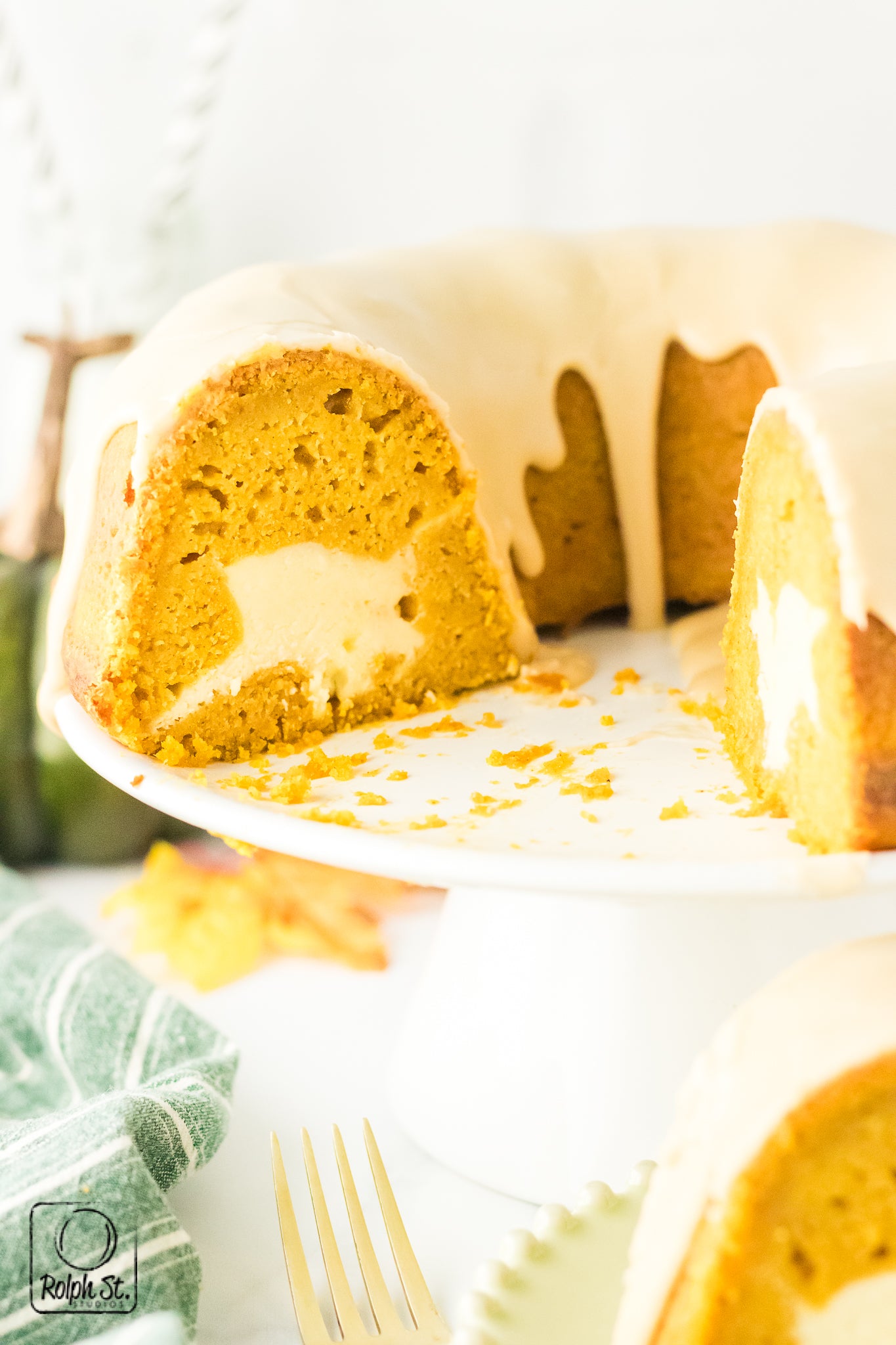 Exclusive Pumpkin Cheesecake Bundt Cake with Maple Glaze