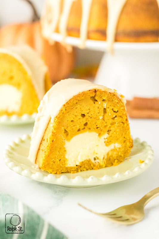 Exclusive Pumpkin Cheesecake Bundt Cake with Maple Glaze