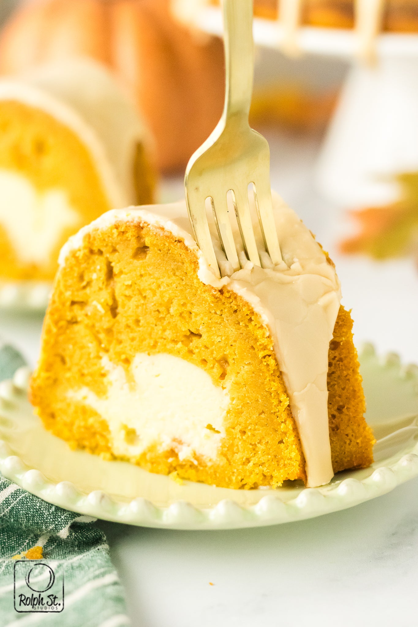 Exclusive Pumpkin Cheesecake Bundt Cake with Maple Glaze