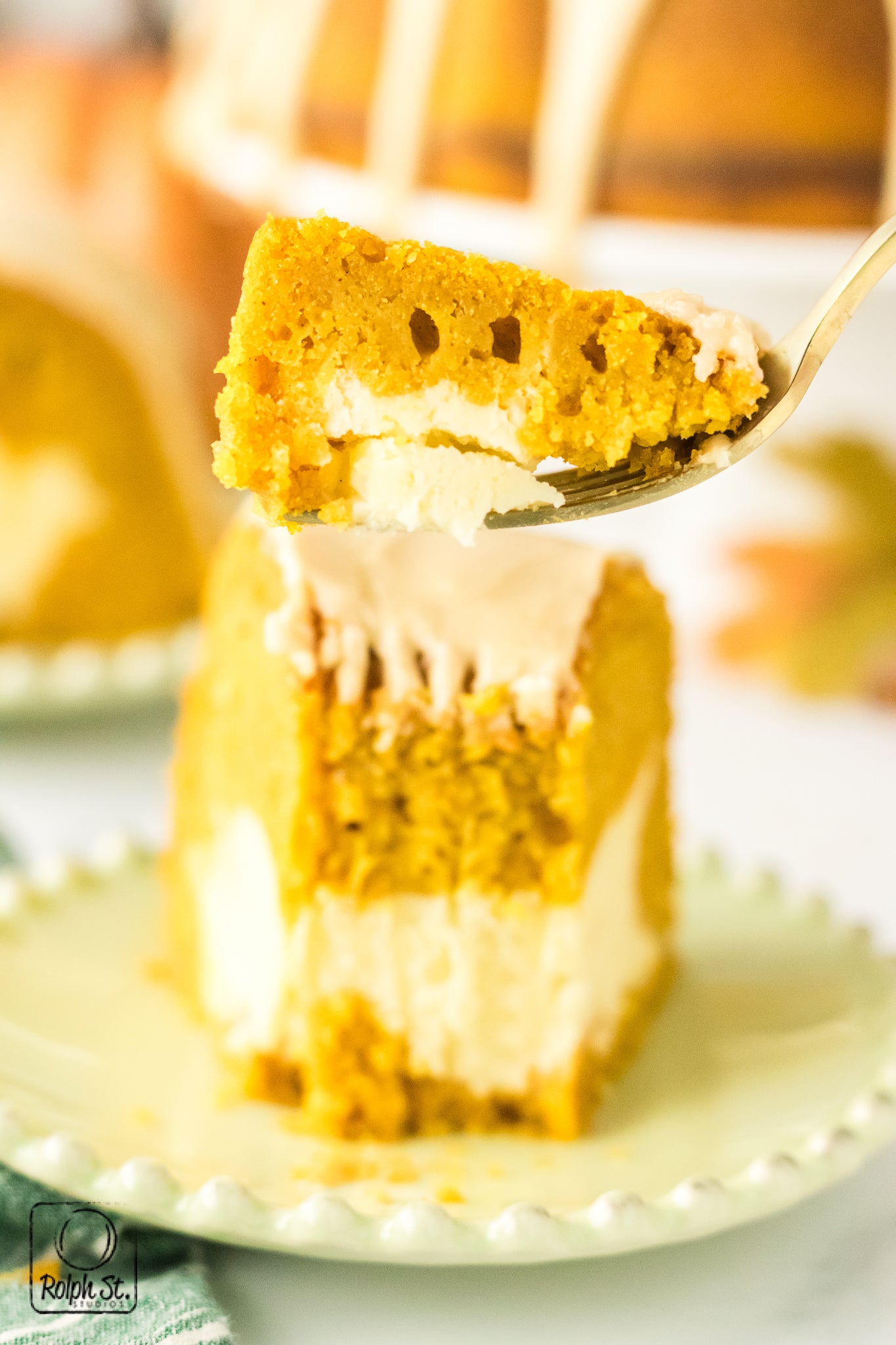 Exclusive Pumpkin Cheesecake Bundt Cake with Maple Glaze