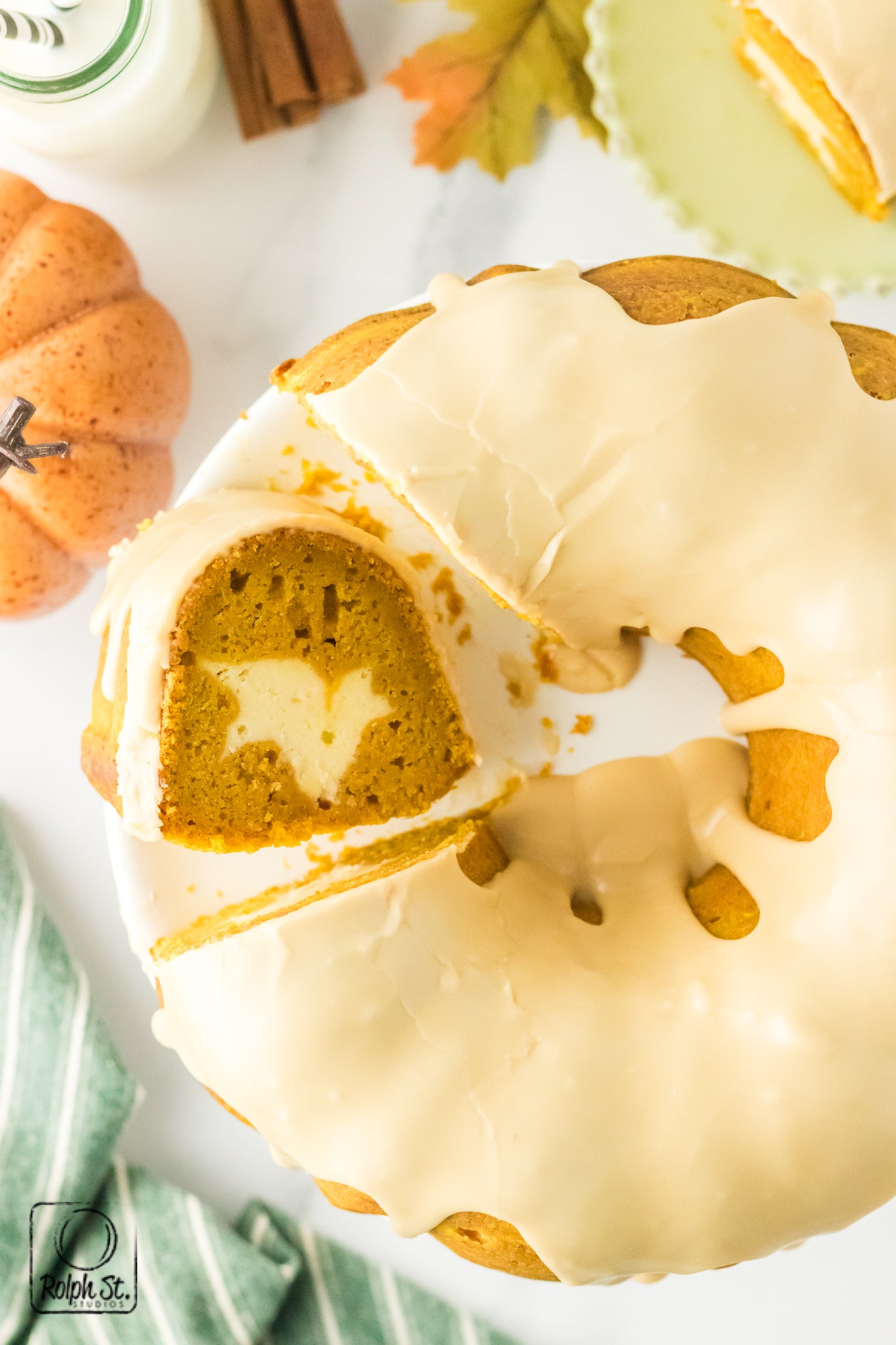 Exclusive Pumpkin Cheesecake Bundt Cake with Maple Glaze